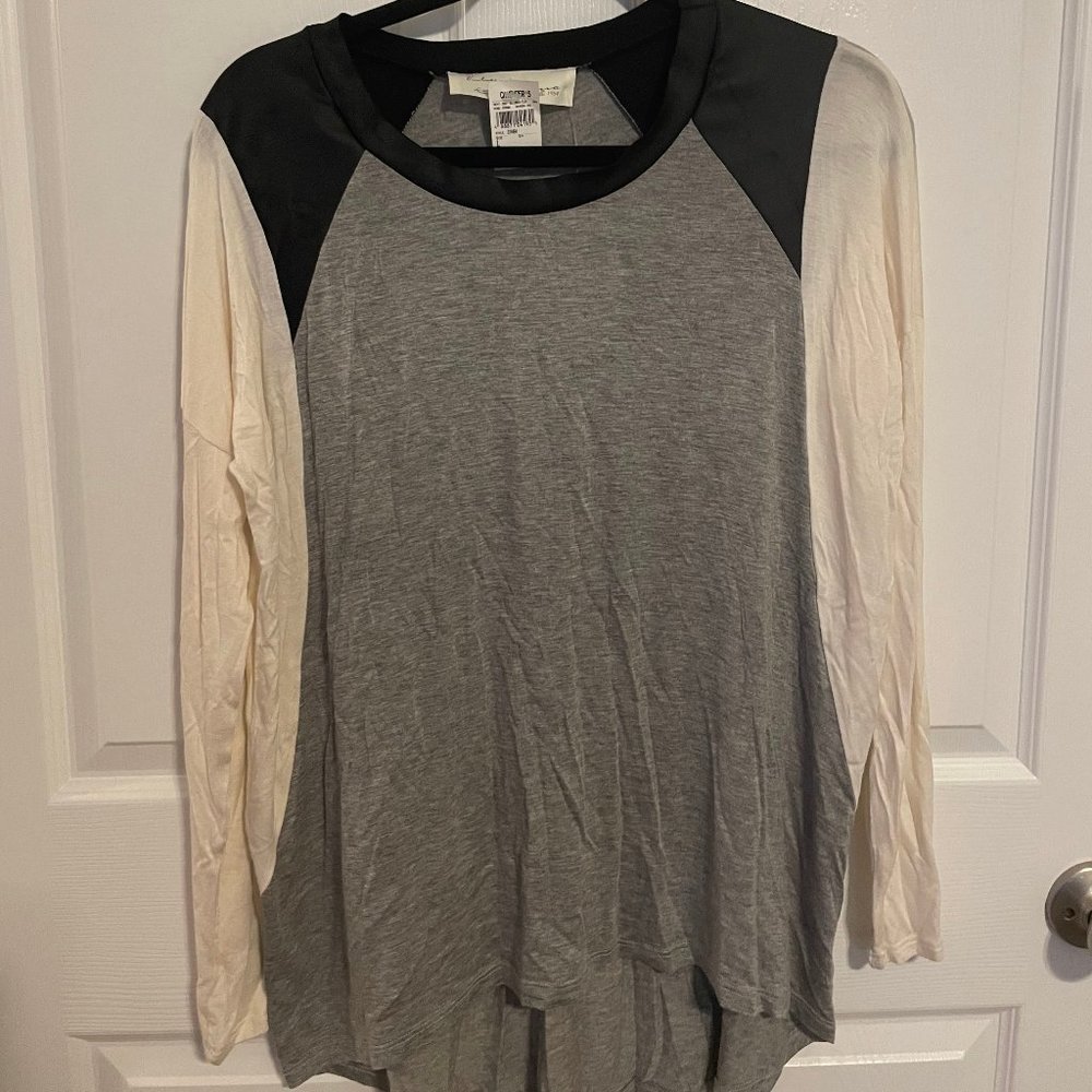 Mixed Media Long Sleeve Shirt